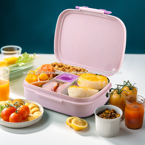 Book Design Bento Box with Handle, 3 Compartment Lunch Box for