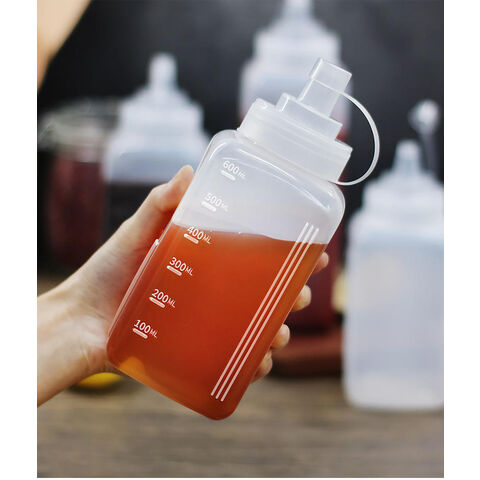 Kitchen Plastic Squeeze Bottle Dispenser for Sauce Vinegar Oil Ketchup