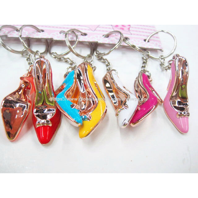 Chaveiro de salto alto de desenho animado fofo, pingente de bolsa, pingente de carro, joias femininas por atacado