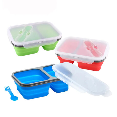 Buy Wholesale China Food Grade Microwavable Telescopic Collapsable Rubber Silicone  Lunch Box 500ml Foldable Food Storage Containers Custom Logo & Silicone  Lunch Box at USD 1.19