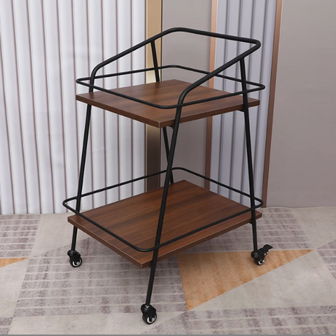 Chariot de Cuisine Mobile avec Structure en Fer, Plateaux en Marbre/Métal/MDF Marron Rouille, Double/Triple Plateaux for sale at factory direct price