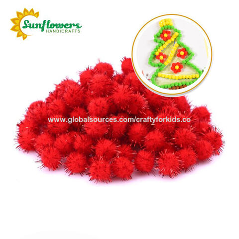 Buy Wholesale China Cheap Red Tinsel Pom Poms Crafts For Kids Diy  Creativity Projects & Pom Poms at USD 0.42
