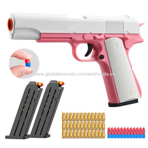 EVA Soft Bullet Double Barrel Toys Gun Foam Blasters Pistol Shell Ejecting