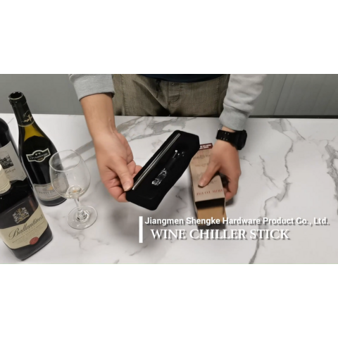 Direct Factory Bar Tools LFGB Approved Food Grade Gift set Stainless Steel Wine Bottle Chiller Coller Wine Cooling Stick for sale at factory direct price
