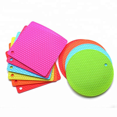 Table Mat Food Grade Heat-Resistant Silicone Rectangular Pot Holder Dining  Table Protective Pad Bar Tools 