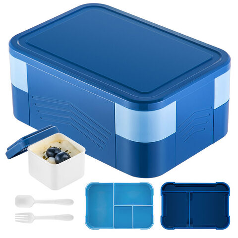 Leakproof 2-layer Bento Box With Spoon And Fork - Microwavable And