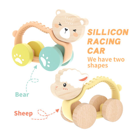 Wholesale Food Grade Silicone Racing Car Ring Teether Bear Sheep ...