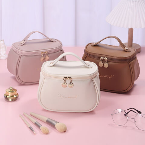 Buy Wholesale China Nature Makeup Bag, Travel Make Up Organizer Cosmetic  Brush Bags Case For Women In Eco Vegan Leather, White, Pink, Brown & Makeup  Bag at USD 1.68
