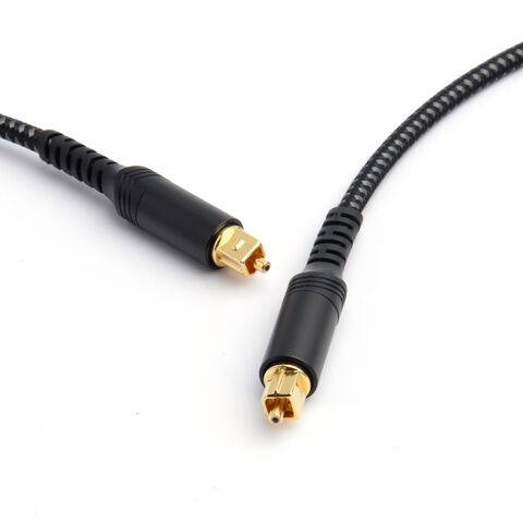 Digitales optisches Toslink-Audiokabel (bis zu 22,8 Meter, Glasfaserkabel, CL3-zertifiziert für die Installation in der Wand, 24K vergoldet)