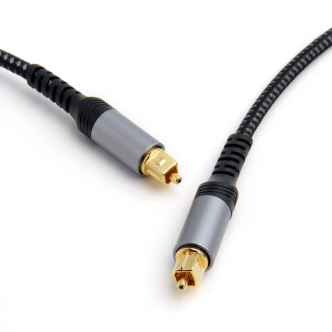Cable Optique Audio 2M en Nylon Tressé [Plaqué Or] Cordon Optique