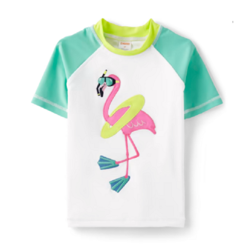 Buy Wholesale China Boys Swim Top Rash Guard, Flamingo Embroidery ...