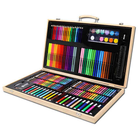 Kit De Dibujo Arte Acuarelas Marcadores Colores X 180 Pcs