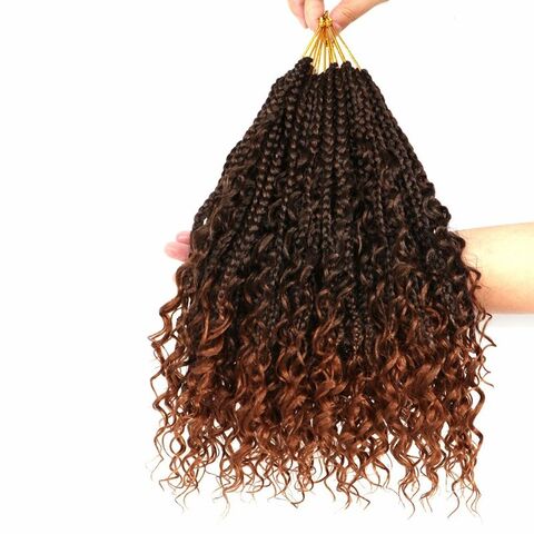Goddess Box Braids Crochet Hair 14 Inch 1 Pack Pre Looped Box Braids Crochet  Hair for Women Boho Box Braids Crochet Braids Hair Bohemian Crochet Box  Braids With Curly Ends(14inch, T30)