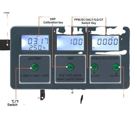 6 In 1 Digital Wifi Ph Ec Temp Meter Water Quality Tester Tuya App Control