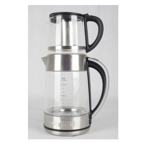 1.7L Electric Glass Kettle with Tea Filter 1.0L Tea Infuser Pot Smart