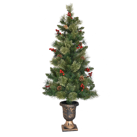 Buy Wholesale China Goplus Christmas Tree Pre-lit Tabletop Artificial  Entrance Tree With Led Lights, Gold Urn Base, Pine Cones And Red Berries (4  Ft & Tabletop Artificial Christmas Tree at USD 14.5
