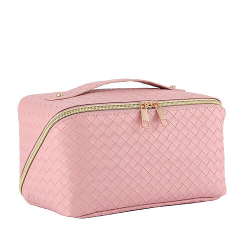 Buy Wholesale China Factory Custom Portable Travel Large Opening Portable Makeup  Toiletry Bag Pu Leather Makeup Bag Cosmetic Organizer For Women & Leather Makeup  Bag at USD 3