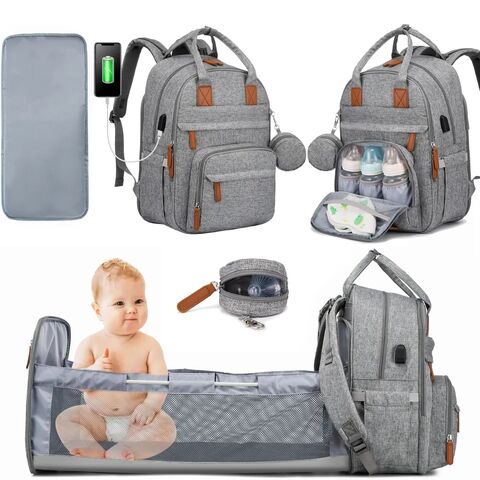 with Changing Station Diaper Bags for Boys Girl Diper Bag with Bassinet Bed  Mat Pad Travel Waterproof Stroller Straps Large Capacity Baby Bags - China Diaper  Bags and Mummy Bag price