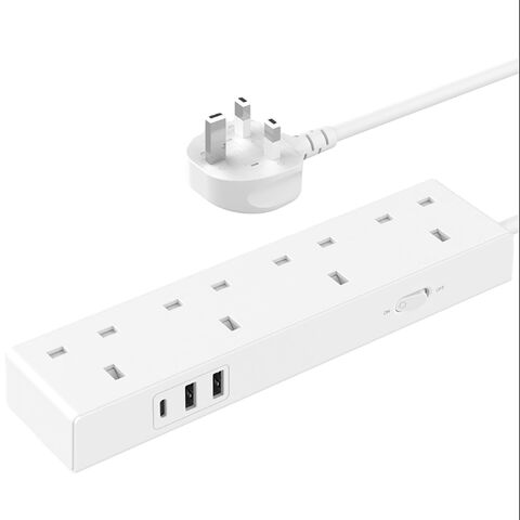 Regleta de alimentación con puerto PD de 20 W USB C, protector contra Wohtr