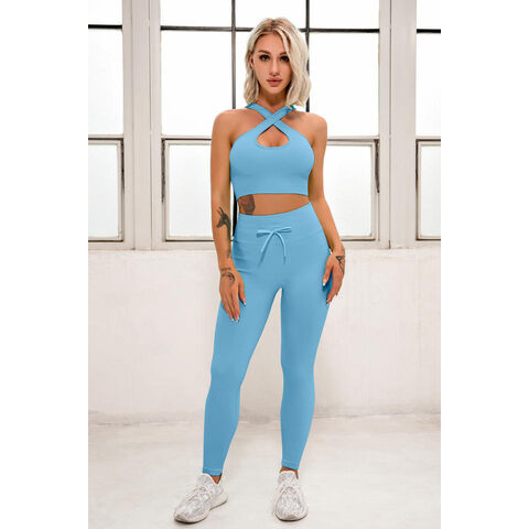 Mulheres Yoga Set 2 Pcs Seamless Gym Suits Camisa + calças Sportwear  Workout Roupas Roupas Fitness Roupas Push Up Leggings