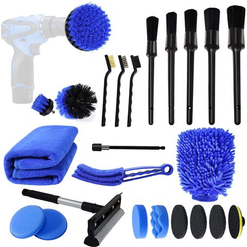 Auto Cleaning Kit With Detailing Brushes For Car Wash Interior Exterior  Microfiber Towel Sponge Cars Drill Brush Set