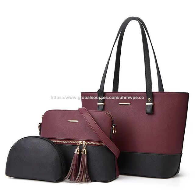 Neues Großhandels-Set mit individuellem Logo, 3-in-1-Umhängetasche, Handtaschen-Set, Geldbörsen, 3-teiliges PU-Tote-Bag-Set für Damen, 3-teilige Handtasche for sale at factory direct price