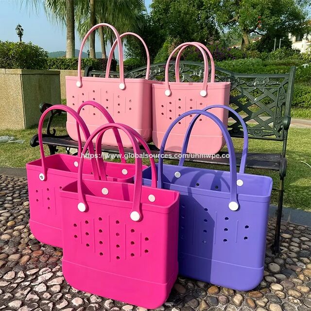 Venta al por mayor de fábrica de moda playa impermeable Eva silicona verano bolsos de goma logotipo personalizado Bogg Bag Small Bogg Baby