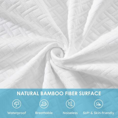 Cooling Bamboo Waterproof Mattress Protector Twin Size, 3D Air Fabric  Breathable Bed Mattress Cover, Deep Pocket Sheet Style Mattress Pad Cover  for