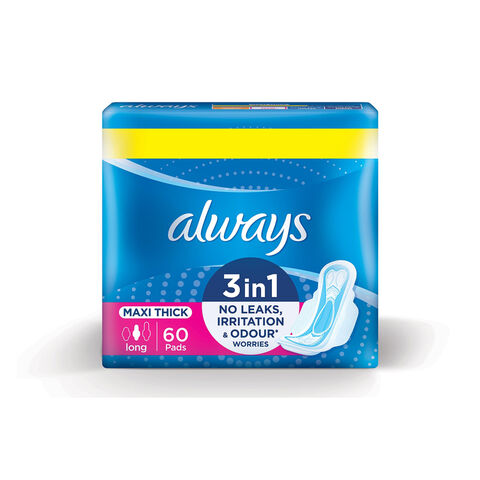 Always Radiant Heavy Feminine Pads with Wings, Scented (Package