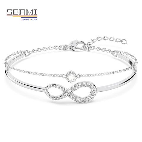 U Letter Bracelets for Women Fashion Punk Metal Chain AAA Zircon