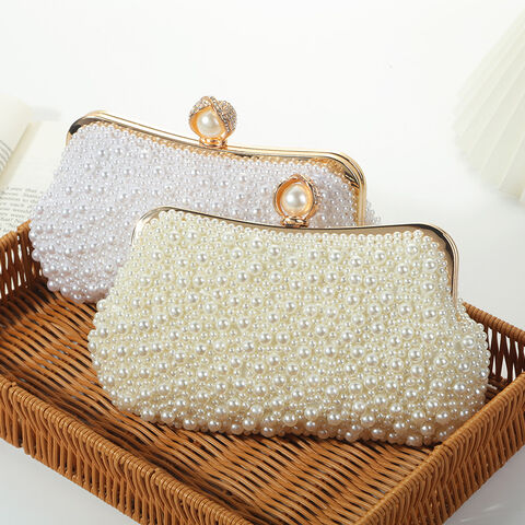 Buy Wholesale China Women Pearl Clutch Bag Noble Crystal Beaded Evening Bag  Wedding Clutch With Pearl Chain & Crossbody Bags at USD 12.54