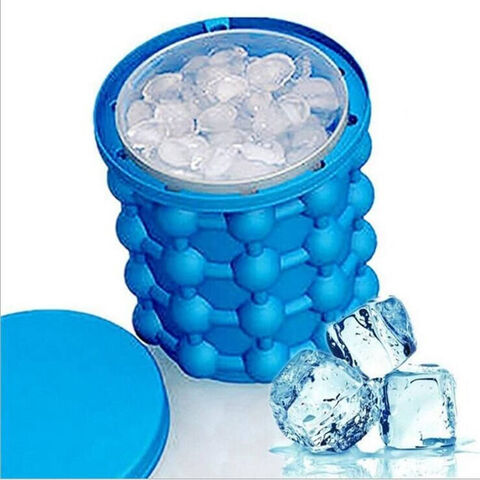 Buy Wholesale China Ice Cube Traysilicone Ice Bucket With Lid, Bpa Free 2  In 1 Portable Ice Cube Maker, Ice Cube Mold Genie For Frozen Whiskey & Ice  Bucket at USD 2.74