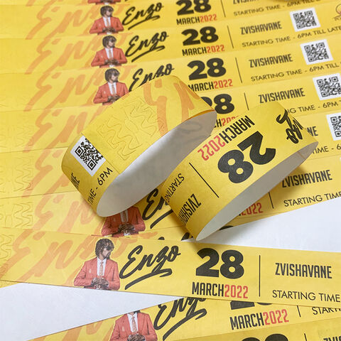 Bracelet Tyvek 3/4 Pouce Pas Cher 2023 pour Billets d'Entrée de Concerts et Événements / Bracelets d'Identification en Papier for sale at factory direct price