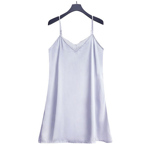 knee length dresses for ladies Women's Cowl Neck Plus Size Silk Nightgown Slip Dress