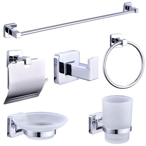 No-Punch Bathroom Pendant Set Towel Bar Towel Ring Single Bar Hook Paper Towel  Holder Black Bathroom Hardware Set Black - China Punch Bathroom Pendant  Set, Single Bar Hook