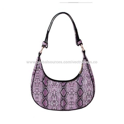 Purple Croc Flap Satchel Handbag- Order Wholesale