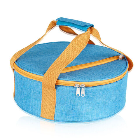 Runde Auflaufform-Tragetasche für Picknick, Grillpartys, Strandausflüge - Isoliertasche für Speisen, Kuchen, Torten - Warmhalte- und Kühltransport