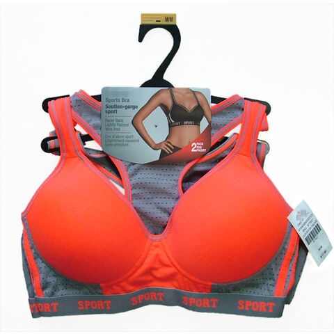 red solid sports bra