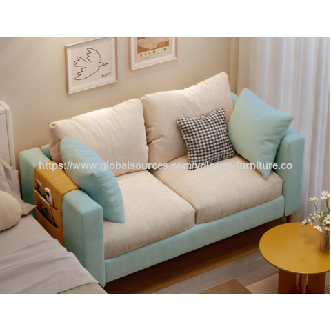 Sofá-cama duplo de tecido INS no atacado para casas pequenas e escritórios, conjunto de sofás, móveis de sala de estar, sofá dobrável