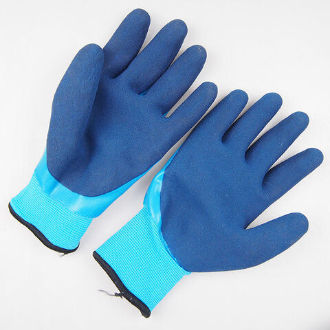 Blue Neoprene Thickened Velvet Winter Fishing Handling Gloves To