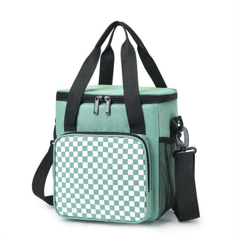 Checkered Lunch Bag Large Lunch Tote Insulated Thermal Lunch Box