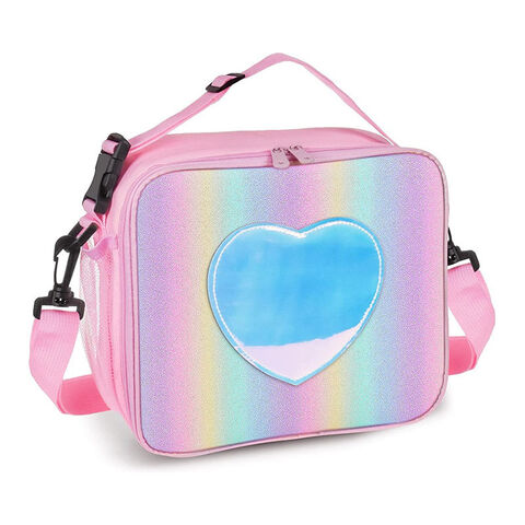 Kids Lunch Box For Girls,insulated Rainbow Tote Bag,reusable Lunch Bag For  School Travel Outdoor With Adjustable Shoulder Strap Back To School-keep Fo