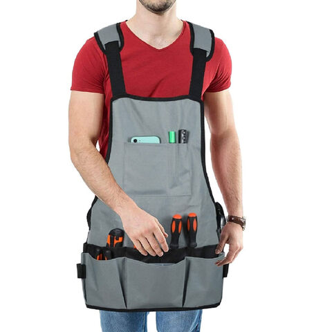 Factory Nice Design Tool Apron With Bucket,18 Tool Pockets Workshop Apron  With Adjust Belt Cross Backstraps - Buy China Wholesale Tool Organizer  $2.78