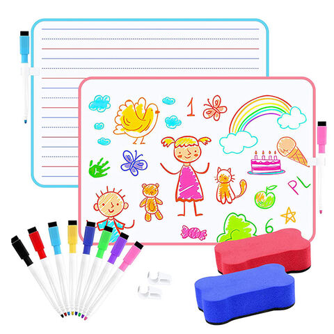 LALAFINA 2pcs Whiteboard Handheld Writing Board Dry Handle White Board  Drawing Pad for Kids Quick Response White Board Kids Paddle Board  Double-Sided