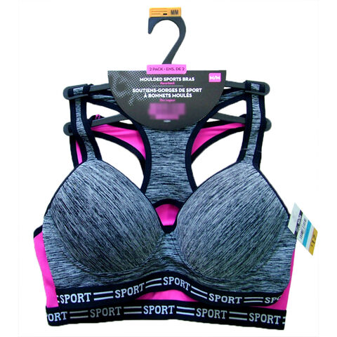 Buy Wholesale China Factory Price Lightly Padded Sports Bra With Racer Back  Pack Of 2 Sport Wear & Sports Bra at USD 3.85