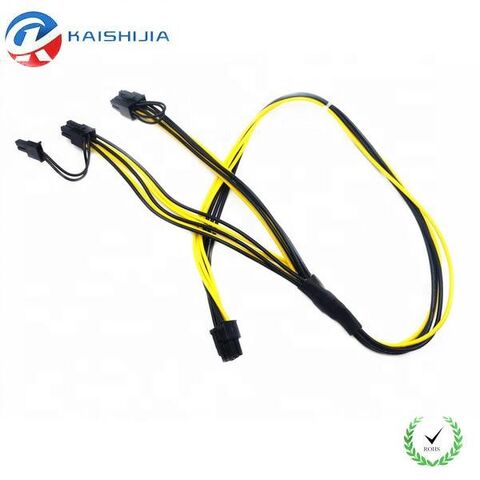 70cm 16awg 6 Pin Pci-e Vga Male To Dual 8 (6+2) Pin Gpu Male Graphics ...