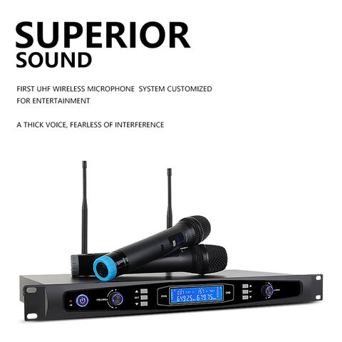 Dual UHF True Diversity Wireless Microphone Karaoke System