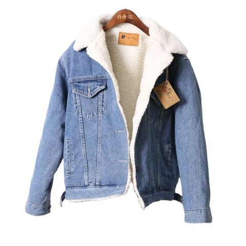 DENIM & CO.- Denim Jacket w/Faux Fur Collar & Lining - Sz Large - EUC! |  eBay