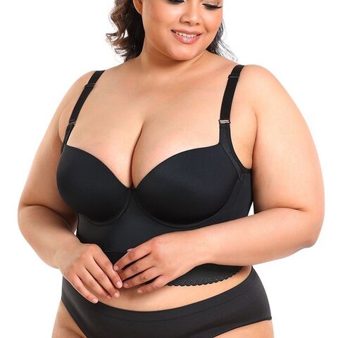 Plus size Extra Firm High Compression Full Cup Push Up Bra back