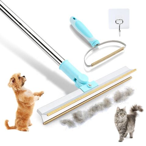 Carpet Rake For Pet Hair Removal Adjustable Long Handle Cat Dog